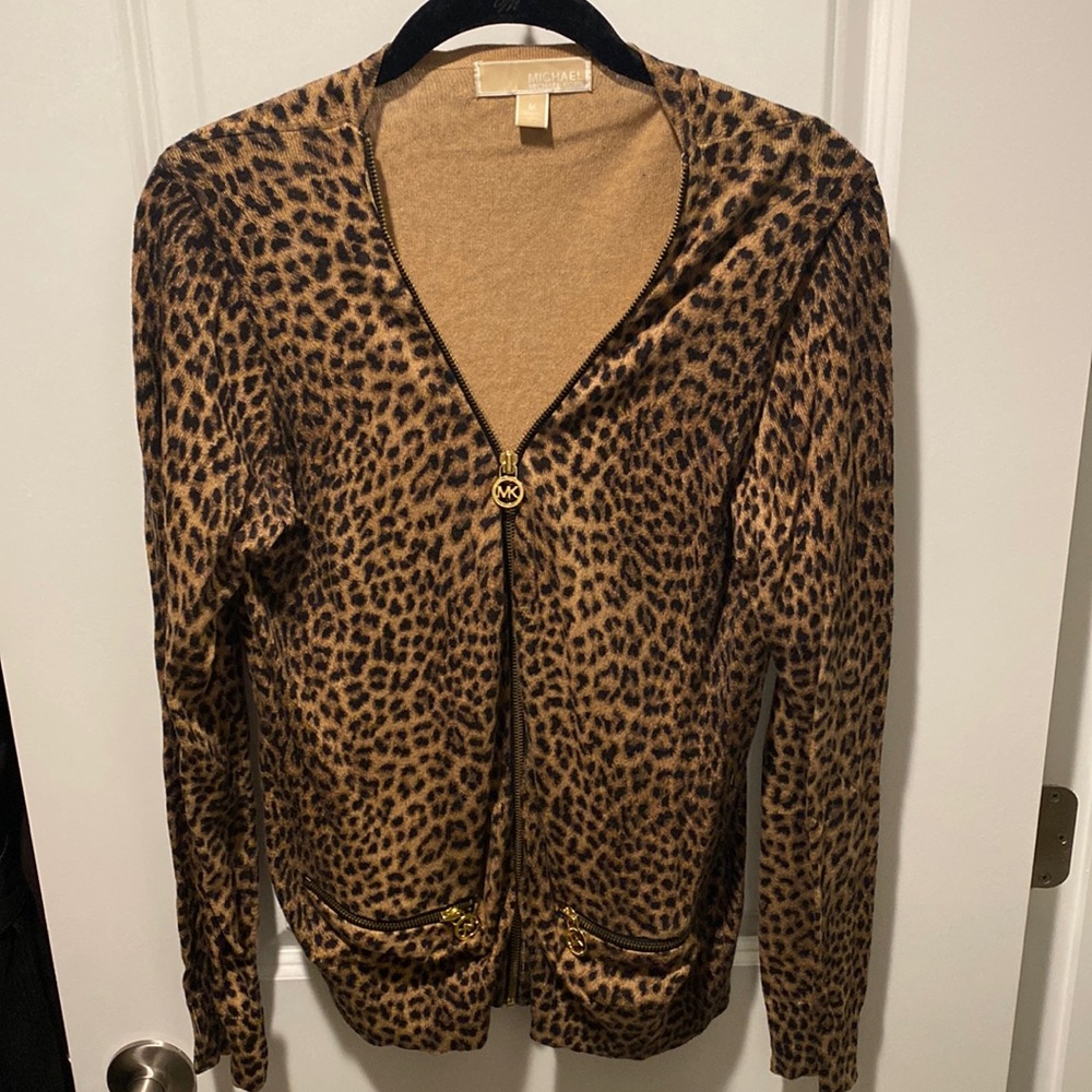 Micheal Kors Leopard Cardigan Sweater